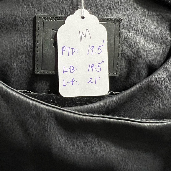 Blank NYC Black Vegan Leather Moto Jacket, Ribbed Inner Sleeves NWT - Picture 6 of 6